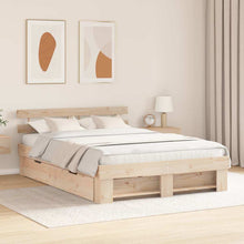 Bedframe met lade met hoofdeinde met opslag Bruin 160 x 200 cm Massief grenenhout