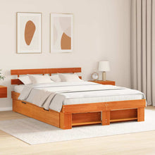 Bedframe met lade met hoofdeinde met opslag Wasbruin 160 x 200 cm Hout