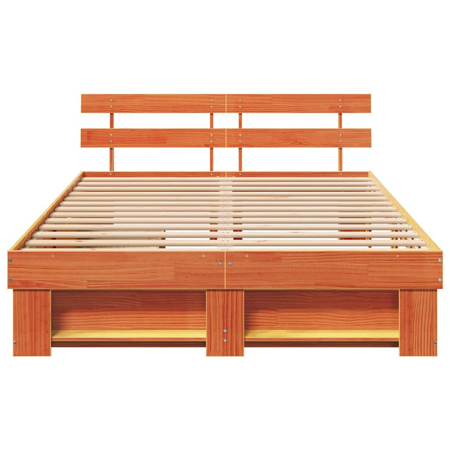 Bedframe met lade met hoofdeinde met opslag Wasbruin 160 x 200 cm Hout