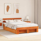 Bedframe 150x200 cm massief grenenhout wasbruin met lade