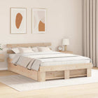 Bedframe 140x200 cm massief grenenhout bruin met lade