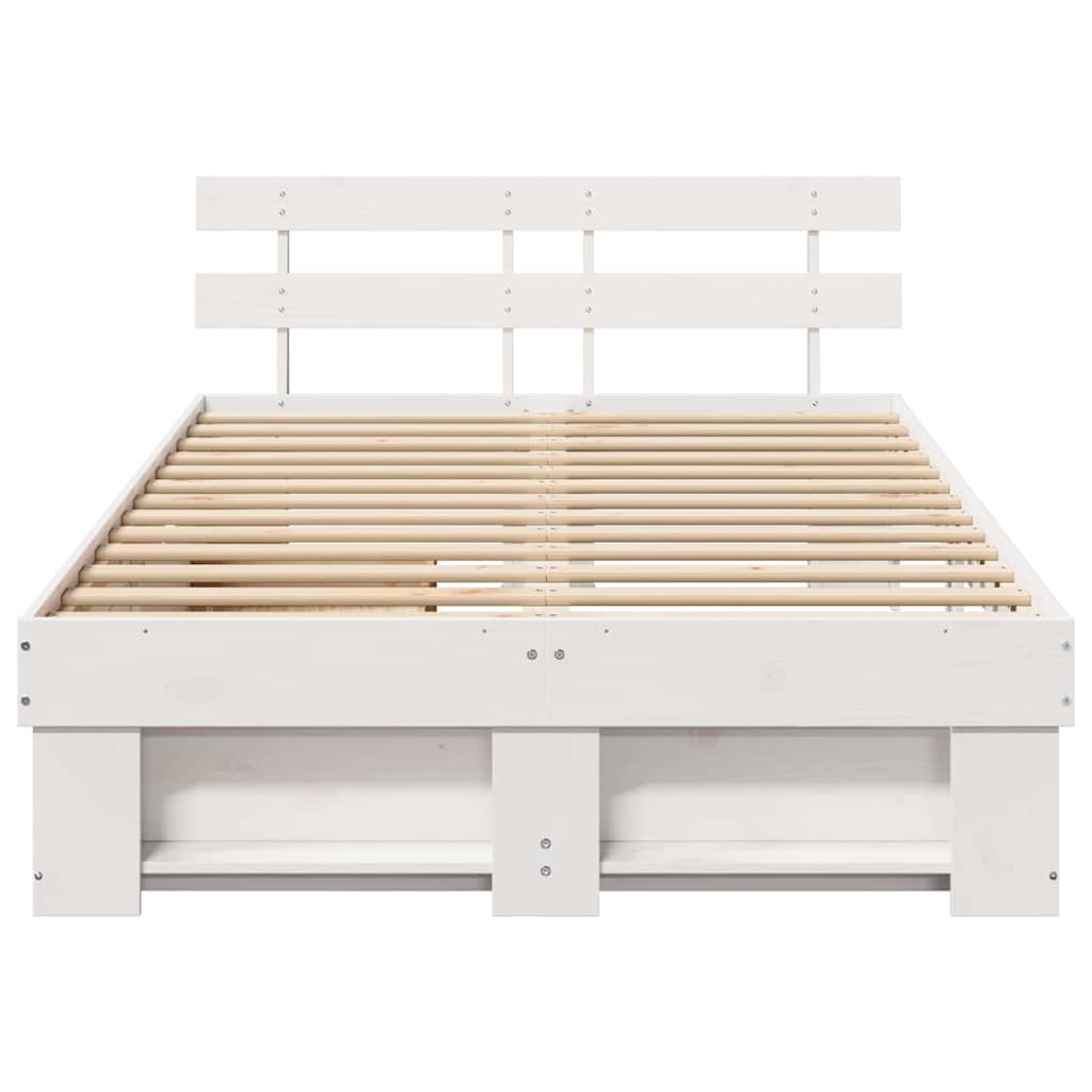 Bedframe met lade met hoofdeinde met opslag Wit 120 x 200 cm Hout