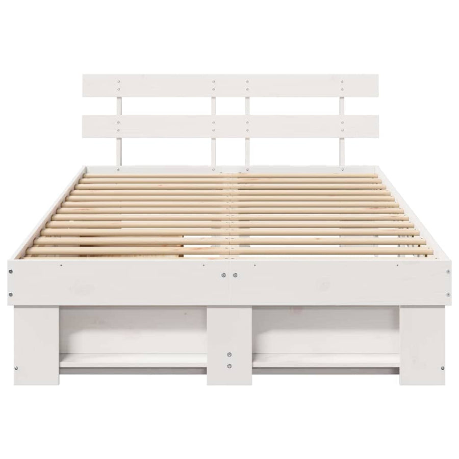 Bedframe met lade met hoofdeinde met opslag Wit 120 x 200 cm Hout