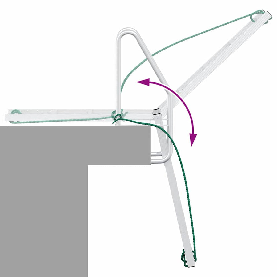 Dock ladder Anders Zilver 58 x 77 x 166 cm Aluminium