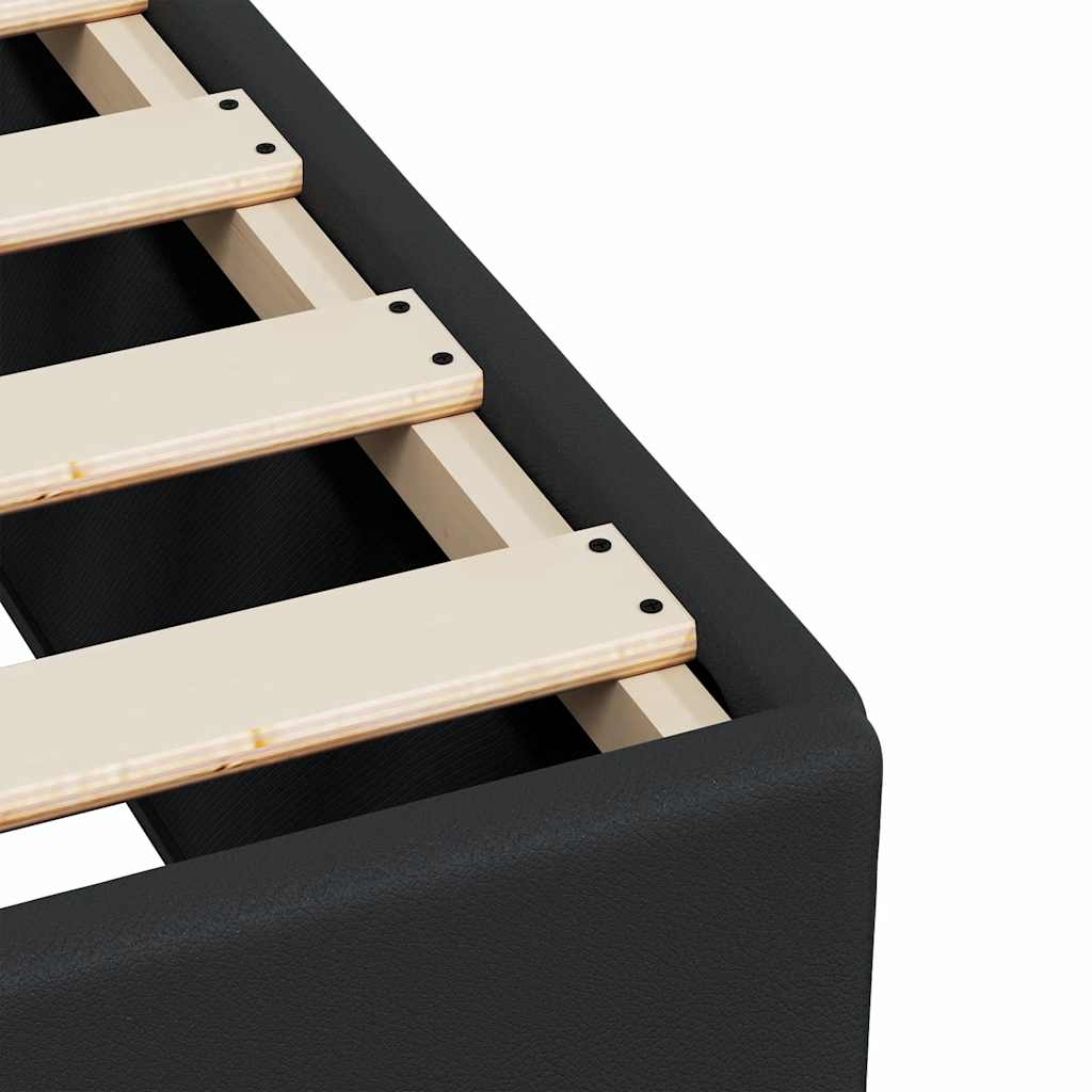 Bedframe Zonder Matras 137X190 Cm Kunstleer Zwart