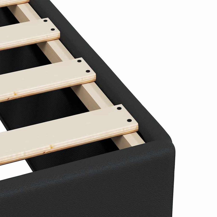Bedframe Zonder Matras 137X190 Cm Kunstleer Zwart