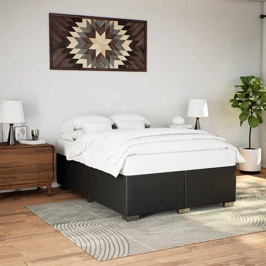 Bedframe Zonder Matras 137X190 Cm Kunstleer Zwart