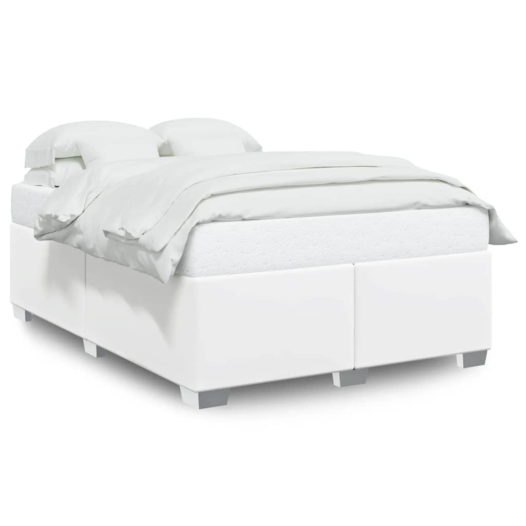Bedframe Zonder Matras 137X190 Cm Kunstleer Wit