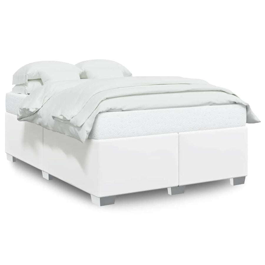 Bedframe Zonder Matras 137X190 Cm Kunstleer Wit