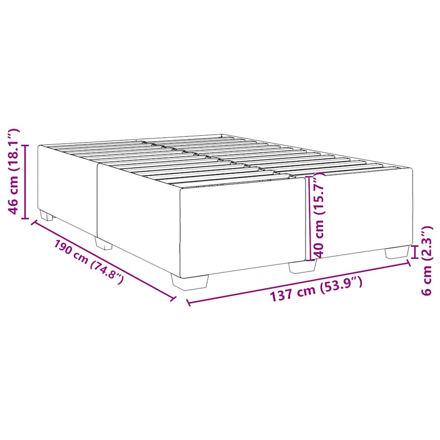 Bedframe Zonder Matras 137X190 Cm Kunstleer Wit
