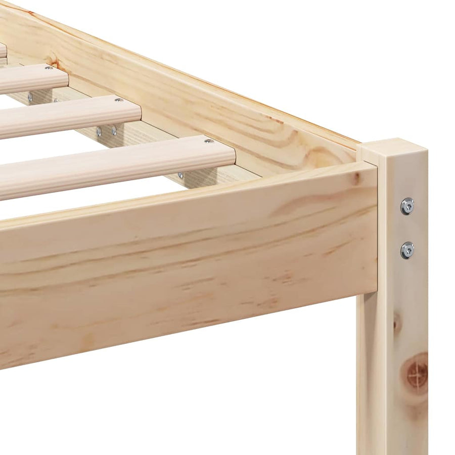 Bedframe met hoofdeinde Bruin 200 x 200 cm Massief grenenhout