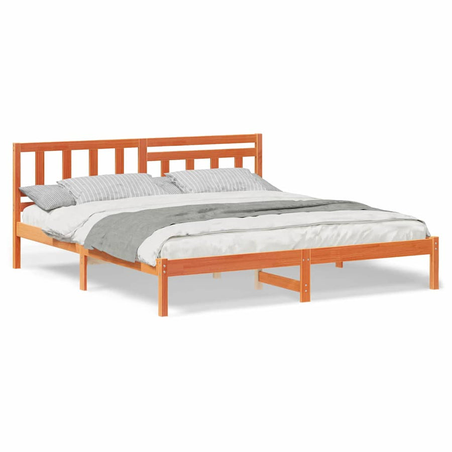 Bedframe Wasbruin 200 x 200 cm Massief grenenhout