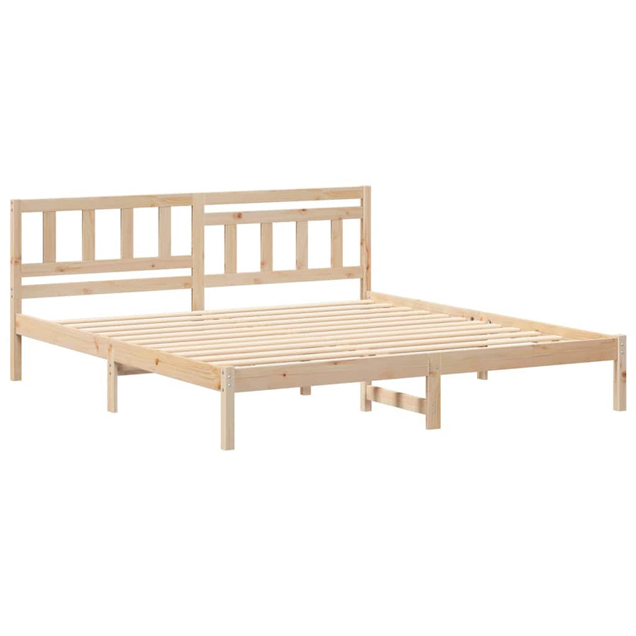 Bedframe met hoofdeinde Bruin 180 x 200 cm Massief grenenhout