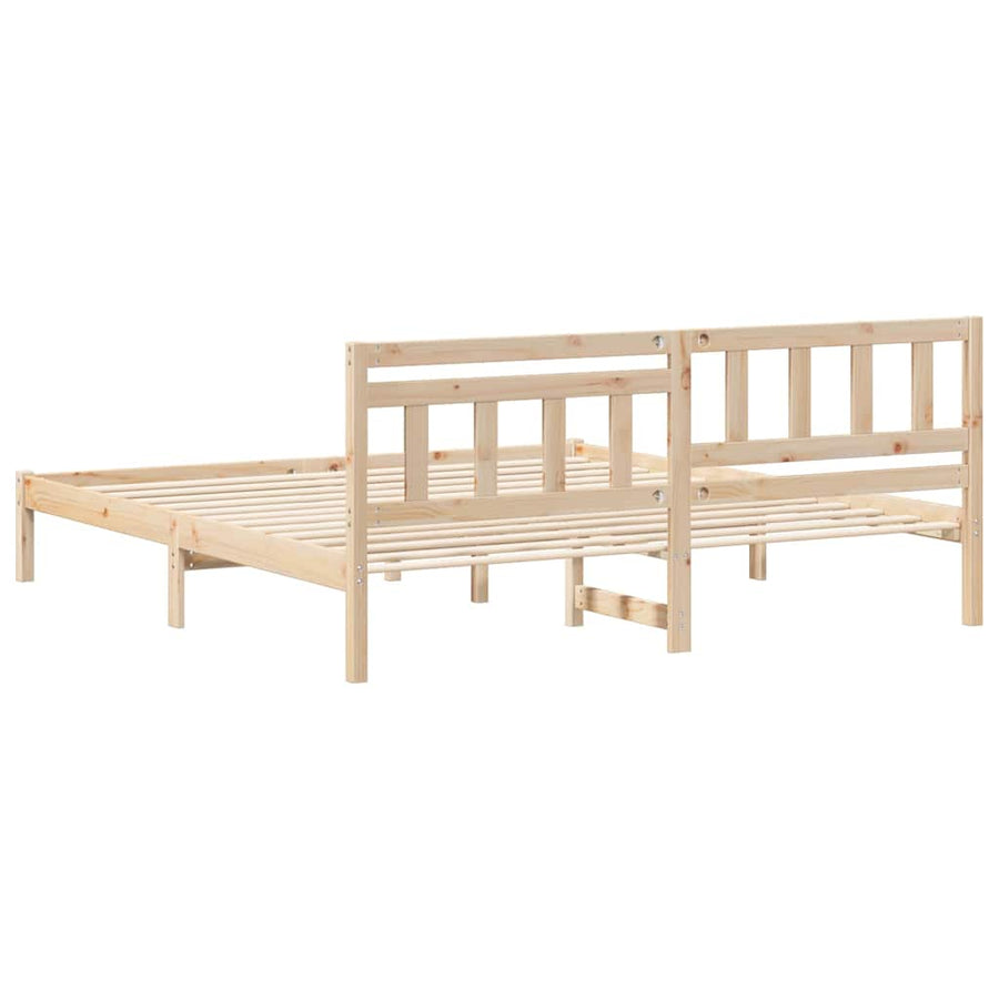 Bedframe met hoofdeinde Bruin 180 x 200 cm Massief grenenhout