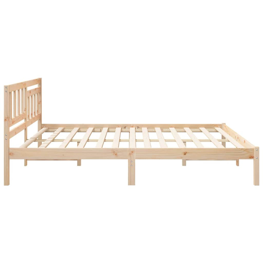 Bedframe met hoofdeinde Bruin 180 x 200 cm Massief grenenhout