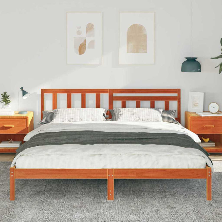 Bedframe Wasbruin 180 x 200 cm Massief grenenhout