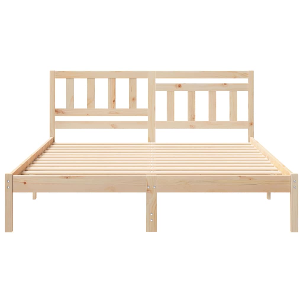 Bedframe met hoofdeinde Bruin 160 x 200 cm Massief grenenhout
