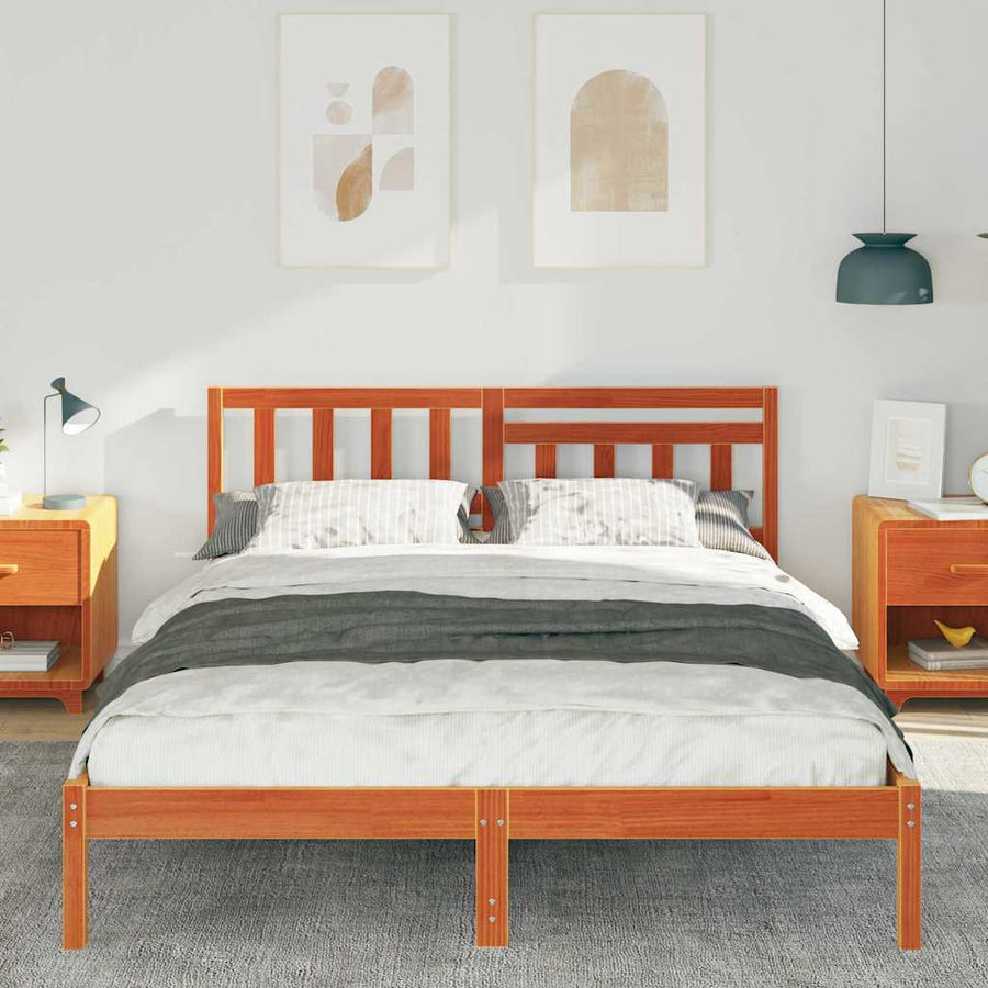 Bedframe Wasbruin 160 x 200 cm Massief grenenhout