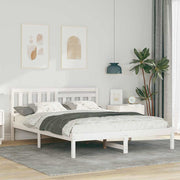 Bedframe 140x200 cm massief grenenhout wit