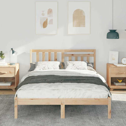 Bedframe met hoofdeinde Bruin 120 x 200 cm Massief grenenhout