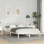 Bedframe 120x200 cm massief grenenhout wit