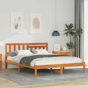 Bedframe massief grenenhout 140x190 cm wasbruin