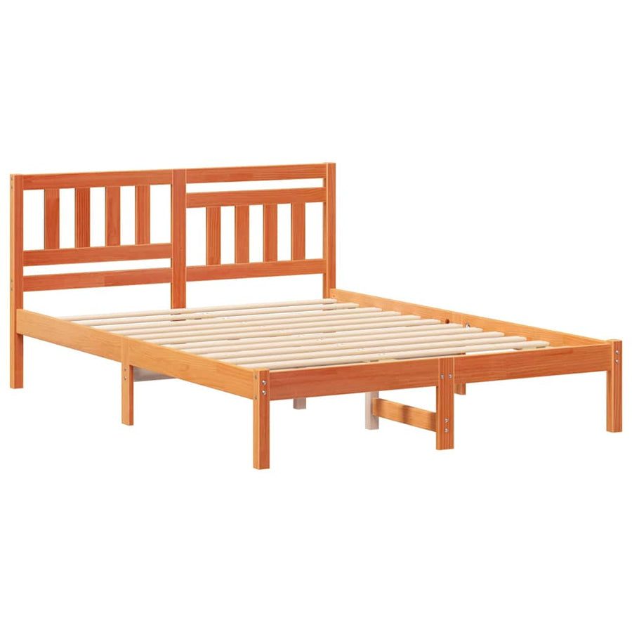 Bedframe Wasbruin 135 x 190 cm Massief grenenhout