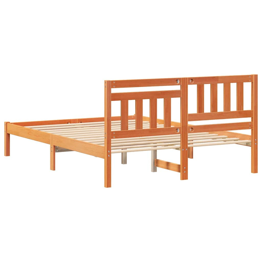 Bedframe Wasbruin 135 x 190 cm Massief grenenhout