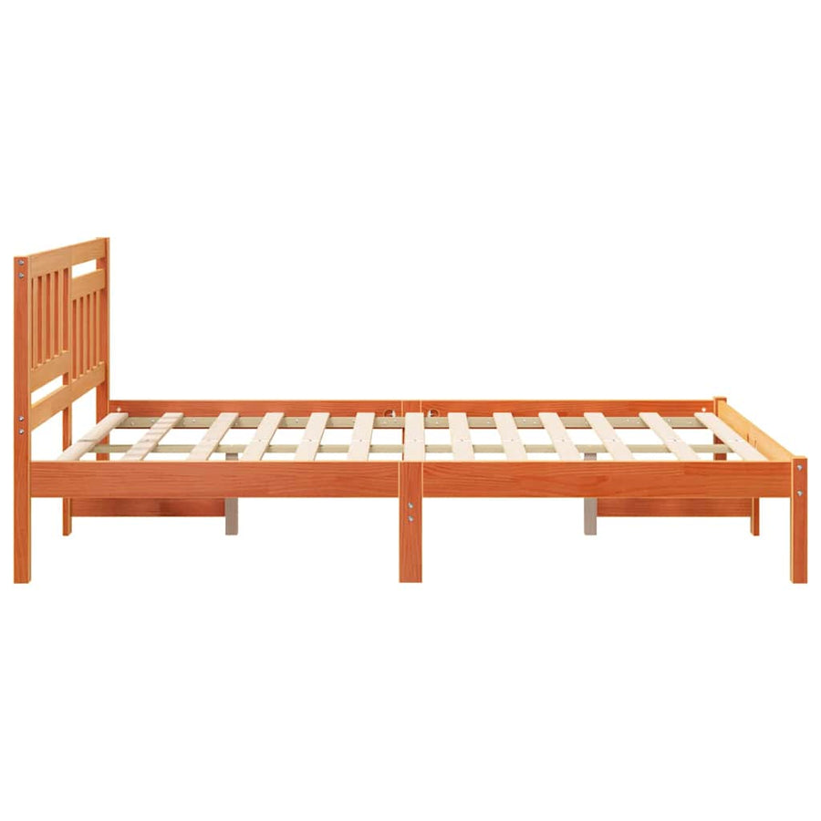 Bedframe Wasbruin 135 x 190 cm Massief grenenhout