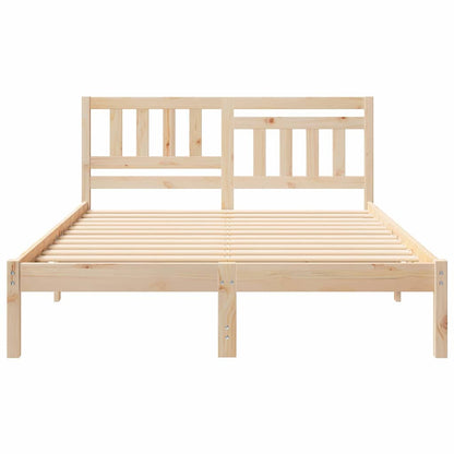 Bedframe met hoofdeinde Bruin 120 x 190 cm Massief grenenhout