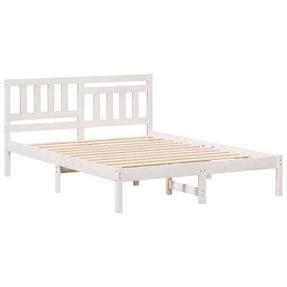 Bedframe met hoofdeinde Wit 120 x 190 cm Massief grenenhout