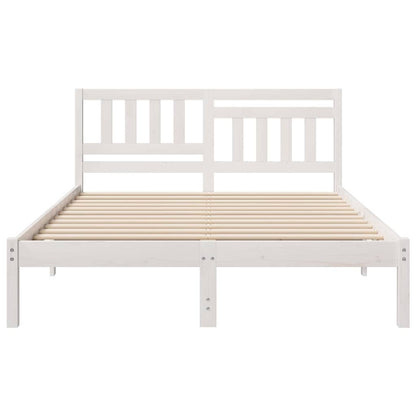 Bedframe met hoofdeinde Wit 120 x 190 cm Massief grenenhout