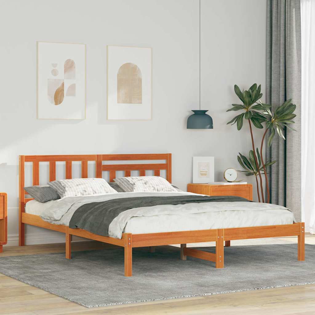 Bedframe Wasbruin 120 x 190 cm Massief grenenhout