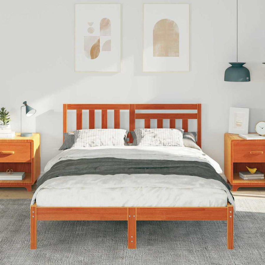 Bedframe Wasbruin 120 x 190 cm Massief grenenhout