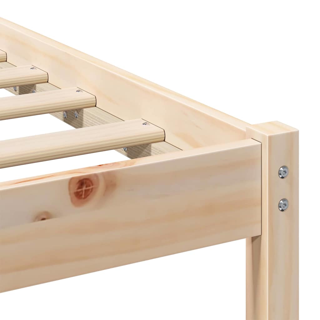 Bedframe met hoofdeinde Bruin 90 x 200 cm Massief grenenhout