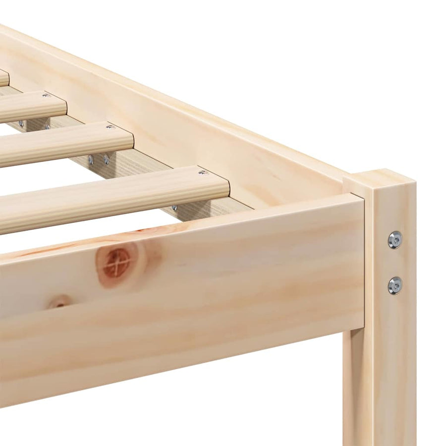Bedframe met hoofdeinde Bruin 90 x 200 cm Massief grenenhout