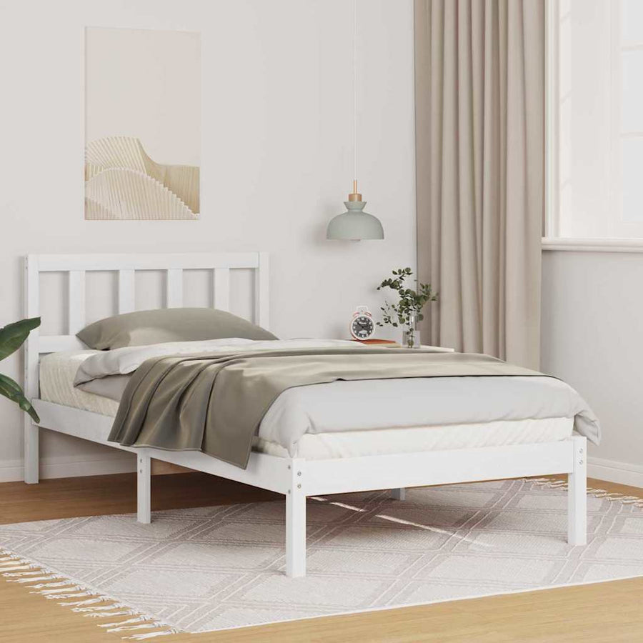 Bedframe met hoofdeinde Bruin 100 x 200 cm Massief grenenhout
