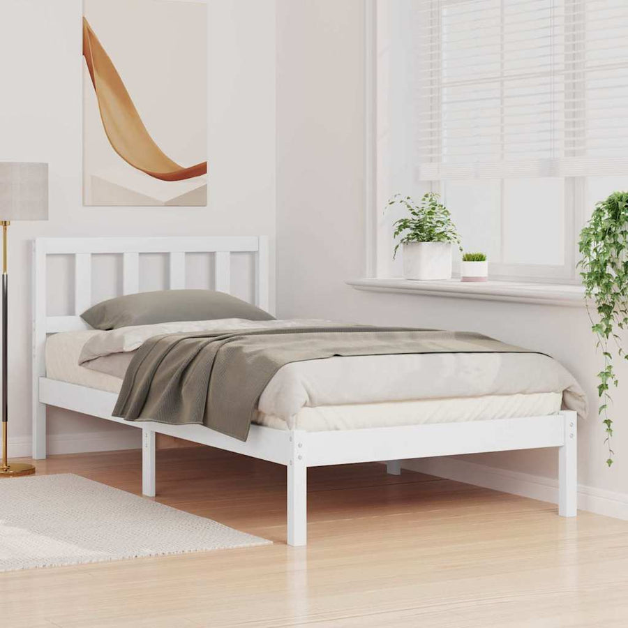 Bedframe met hoofdeinde Bruin 100 x 200 cm Massief grenenhout