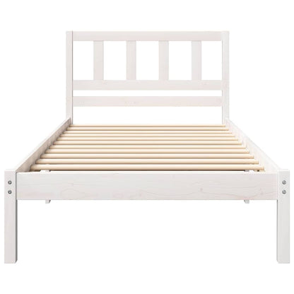 Bedframe met hoofdeinde Bruin 100 x 200 cm Massief grenenhout