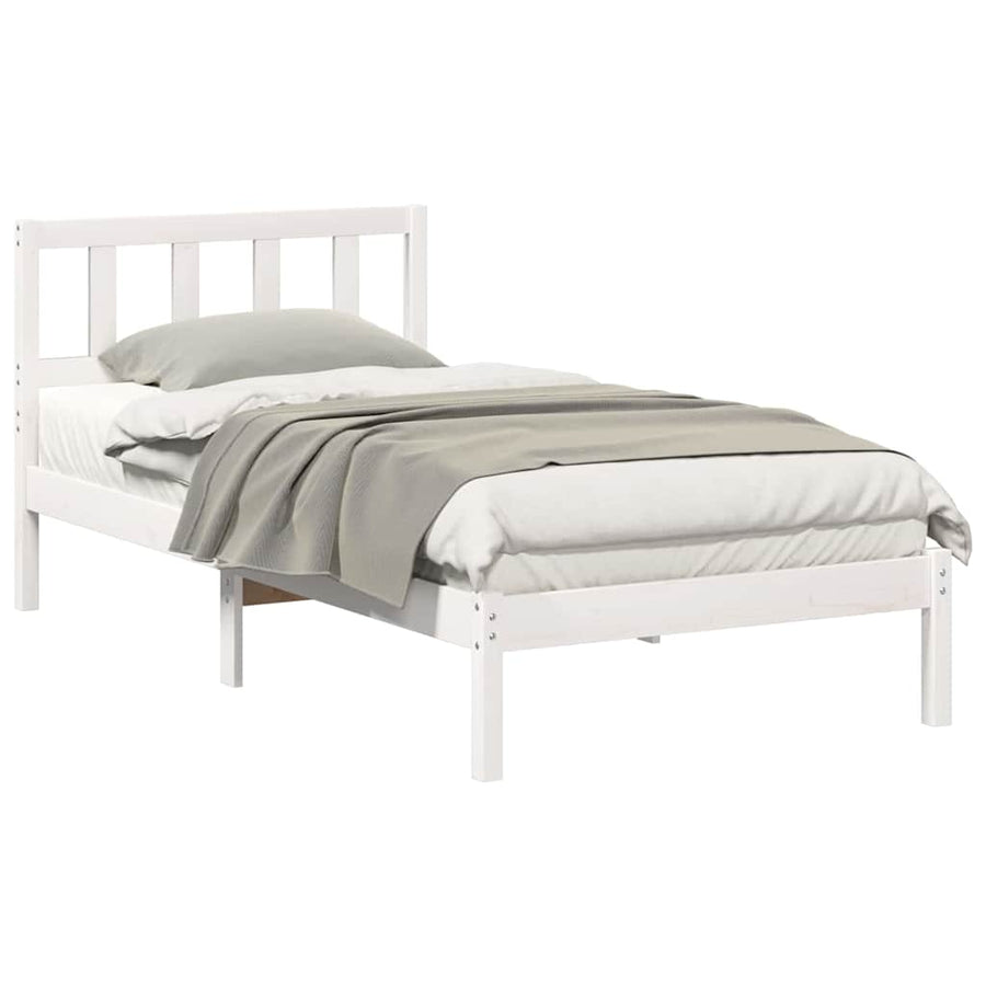 Bedframe met hoofdeinde Bruin 100 x 200 cm Massief grenenhout