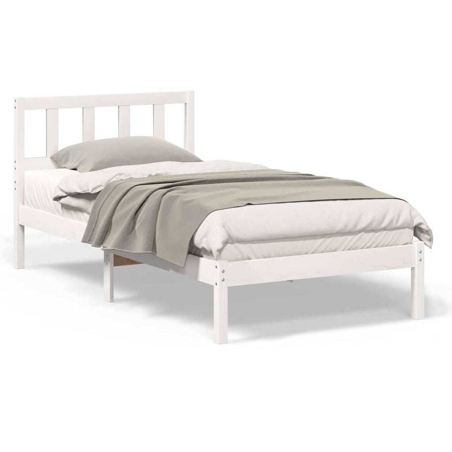 Bedframe met hoofdeinde Bruin 100 x 200 cm Massief grenenhout