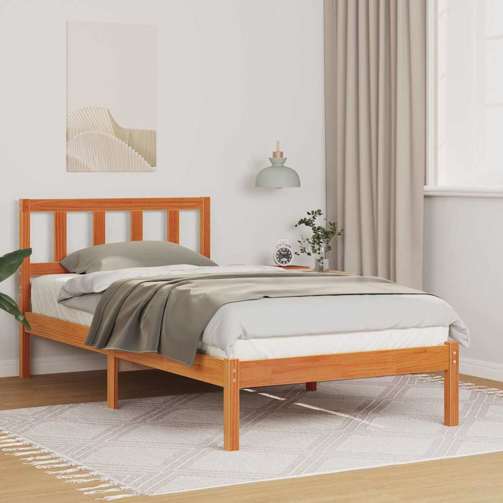 Bedframe Wasbruin 100 x 200 cm Massief grenenhout