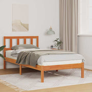 Bedframe 100x200 cm massief grenenhout wasbruin