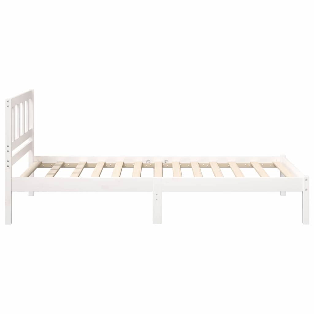 Bedframe met hoofdeinde Wit 90 x 190 cm Massief grenenhout