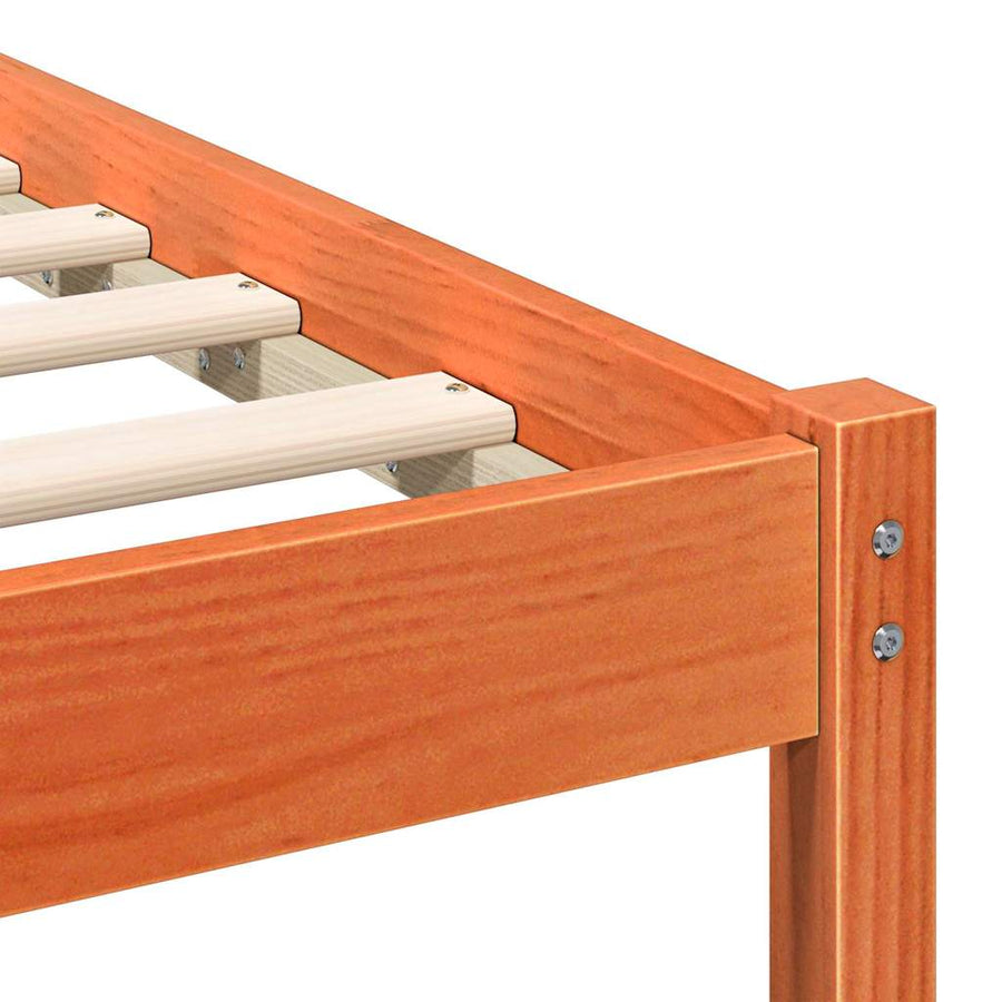 Bedframe met hoofdeinde Wasbruin 75 x 190 cm Massief grenenhout