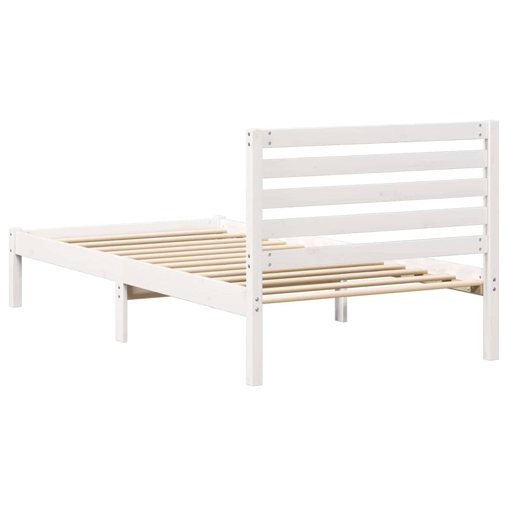 Bedframe met hoofdeinde Wit 80 x 200 cm Massief grenenhout