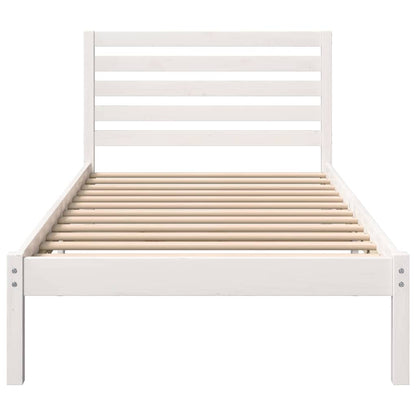 Bedframe met hoofdeinde Wit 80 x 200 cm Massief grenenhout