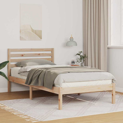 Bedframe met hoofdeinde Bruin 90 x 200 cm Massief grenenhout