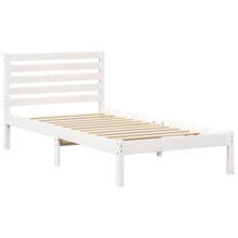 Bedframe met hoofdeinde Wit 90 x 200 cm Massief grenenhout