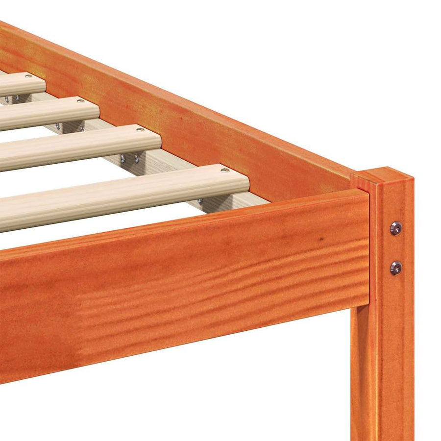 Bedframe met hoofdeinde Wasbruin 90 x 200 cm Massief grenenhout